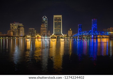 Jacksonville Florida Skyline at Night