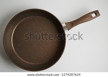 frying pan on background