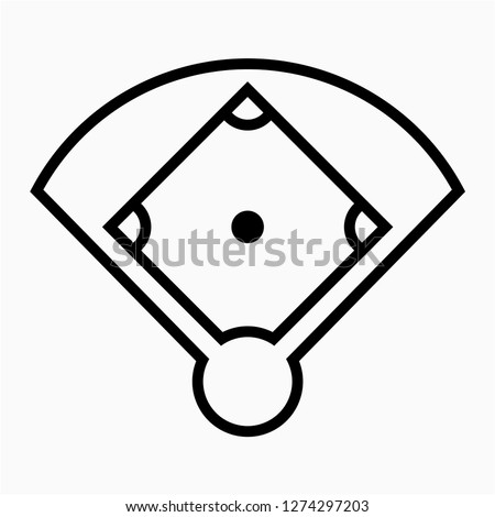 Outline baseball field pixel perfect vector icon