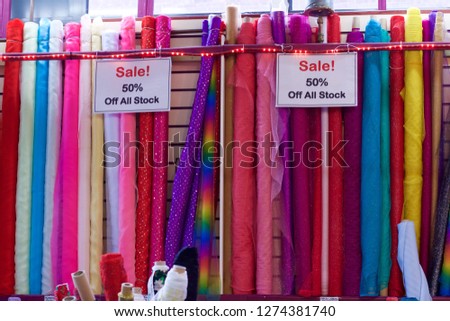 Rolls Of Coloured Cloth On Sale