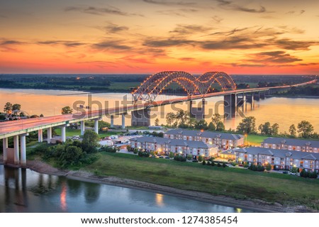 Memphis, Tennessee, USA at Hernando de Soto Bridge.