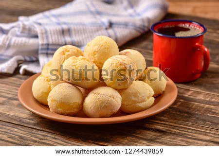 Cheese bread ball on plate