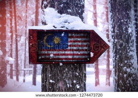 The Malaysia flag attached to the tree as a sign.