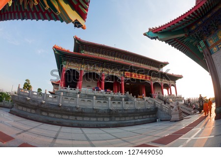 architecture of China temple with blue sky