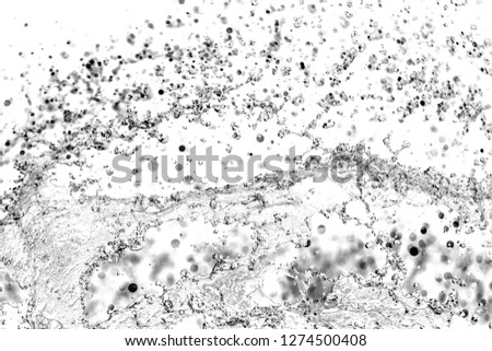 splashes of water drops on a white bokeh background