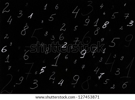 hand painted numbers over black background