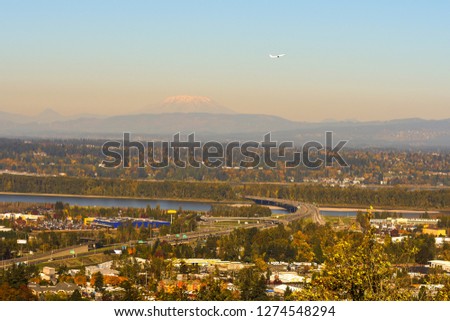 Mount Saint Helens over Portland, Oregon-USA 