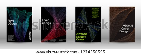 Modern design template. A set of modern abstract covers. Minimal vector cover design with abstract lines. Fashionable style.  Suitable for creating a fashionable abstract cover, banner, poster.