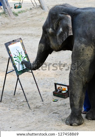 Elephant artist painting