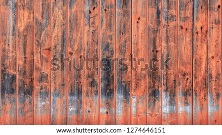 Old wooden wall in Living Coral tone. Wooden Background with texture amazing texture and chaotic color pattern. Trendy pastel