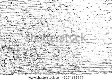 Grunge texture of an old scratched wood board. Monochrome retro texture of plywood wall surface. Overlay template to quickly create a grunge effect. Vector EPS10 illustration