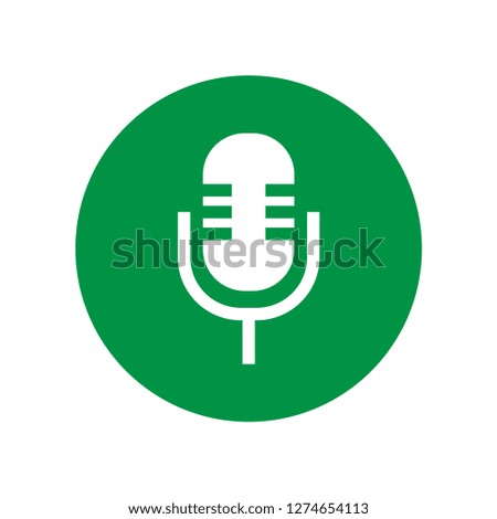 Microphone Icon. Sound, Vocal. Podcast Illustration. Applied as Simple Sign, Trendy Symbol for Design Elements, Websites, Presentation and Application -  Vector.Template.