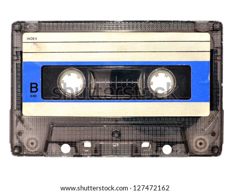 Cassette tape on white background Royalty-Free Stock Photo #127472162