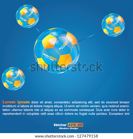 Vector football background / brochure design with balls