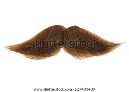 Curly brown mustache isolated on a white background Royalty-Free Stock Photo #127483409