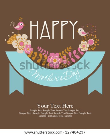 happy mothers day card design. vector illustration