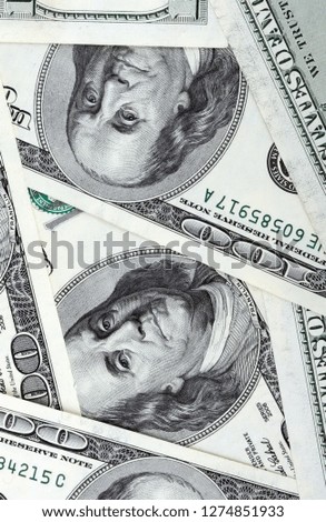 american dollars banknote of hundreds