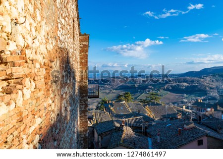 Panoramic landscape from Montepulciano (Siena, Tuscany, Italy).