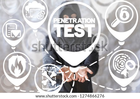 Penetration test. Data Security Hacking Attack concept.