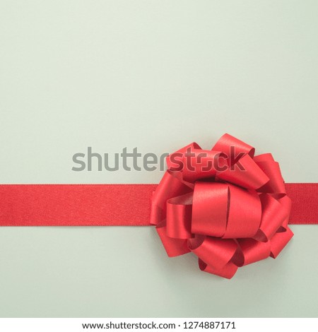   Decorative red ribbon and bow 