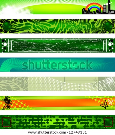 Abstract banners. Set. Blue. Green. Red. VECTOR (See Jpeg Also In My Portfolio)