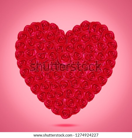 Close up red rose sign heart with space use for texts display, Valentine's day concept.