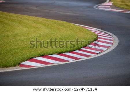 karts circuit curve as a concept of difficulty, effort and new challenges Royalty-Free Stock Photo #1274991154