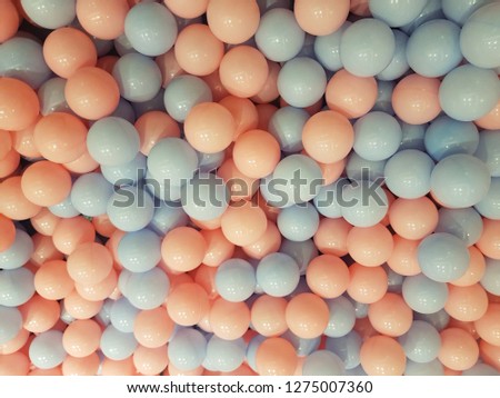 Ball in bouncy house indoor playground. Using as background or wallpaper. Pastel color concept.