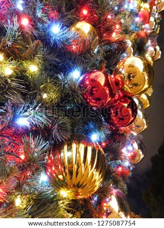 Multi Colored Illuminated Lights On Christmas Tree