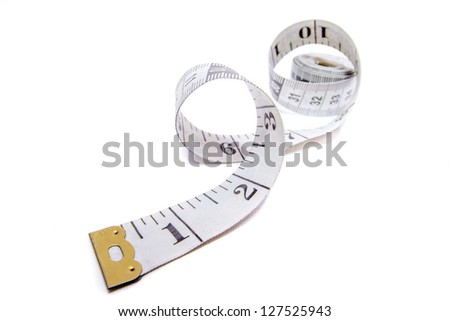Measuring tape isolated on white background Royalty-Free Stock Photo #127525943