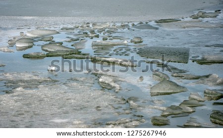 Freezen lake, ice