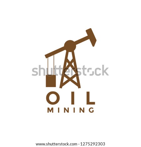 Oil mining logo icon element design template vector