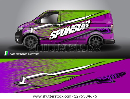 Cargo van graphic vector. abstract grunge background design for vehicle vinyl wrap