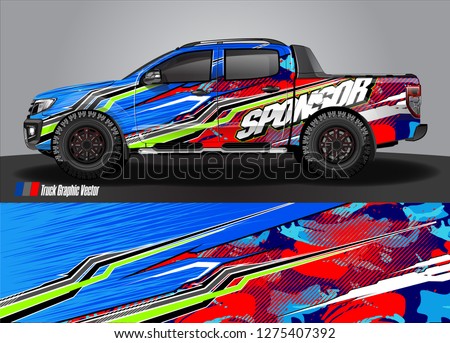 truck wrap design vector. abstract decal background for car, van, and other vehicle vinyl branding