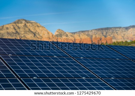 Solar Panels in Sedona Arizona Royalty-Free Stock Photo #1275429670