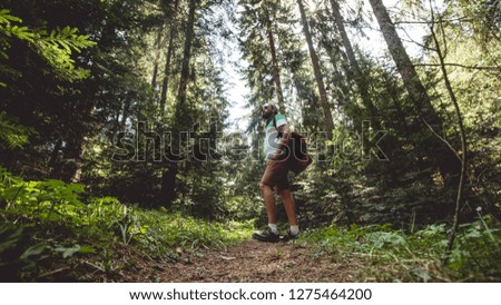Mountaineer hiking Cliff Lespezi in Apuseni Mountains