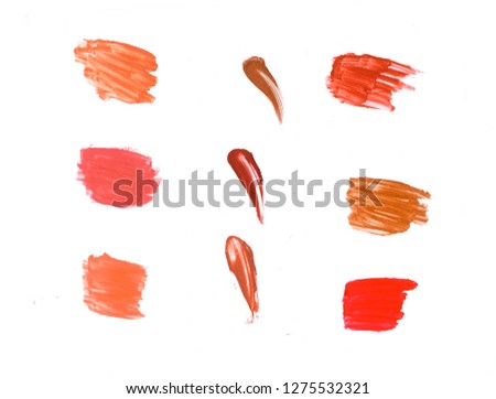 lipstick shades foundation shades color shades blot on white background for cosmetics color shades swatch