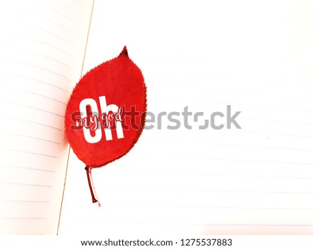 Red background with red letters on white background