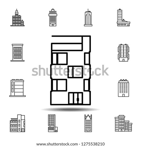 Building outline icon. Simple outline vector element of Building icons set for UI and UX, website or mobile application
