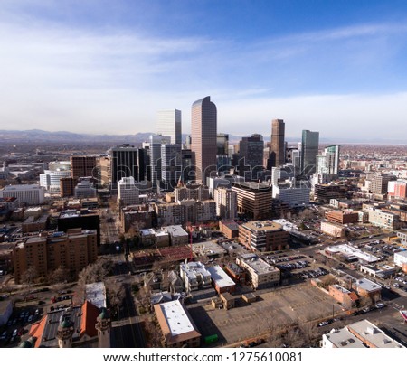 Streets and buildings in the downtown urban core of Denver Colorado