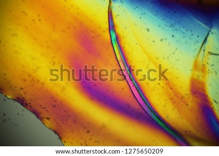 Plastic bag under polarized light microscope Royalty-Free Stock Photo #1275650209