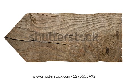 close up of a wooden sign on white background