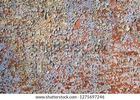 Cracked painted wall. Old peeled paint background