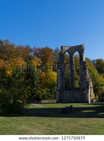 The old istercian monastery Walkenried with the museum in Lower Saxony in Germany in autumn.