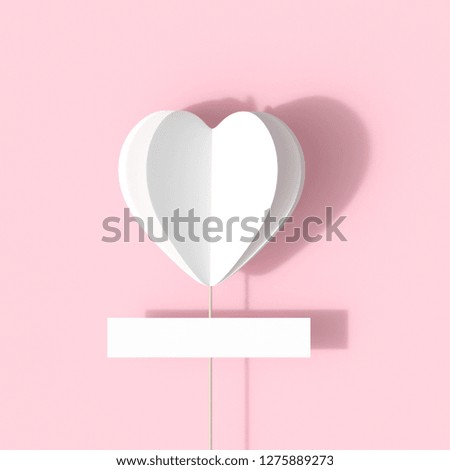 White hearts shape on pink background for copy space. minimal valentine idea concept.