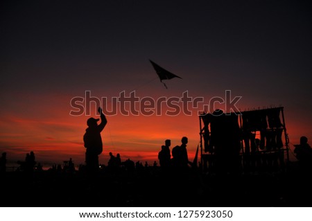 Sunset at Parangtritis Beach, Yogyakarta, Indonesia