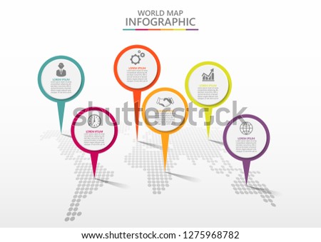 Business world map. timeline infographic icons designed for abstract background template milestone element modern diagram process technology digital marketing data presentation chart Vector