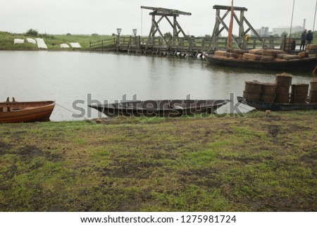 old wooden row boats Royalty-Free Stock Photo #1275981724