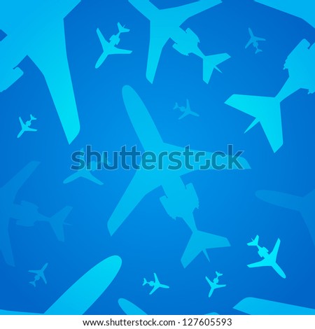  Airplanes seamless background. Vector illustration for your business artwork.