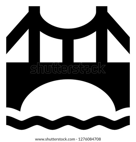 Suspension Bridge Over Water Icon